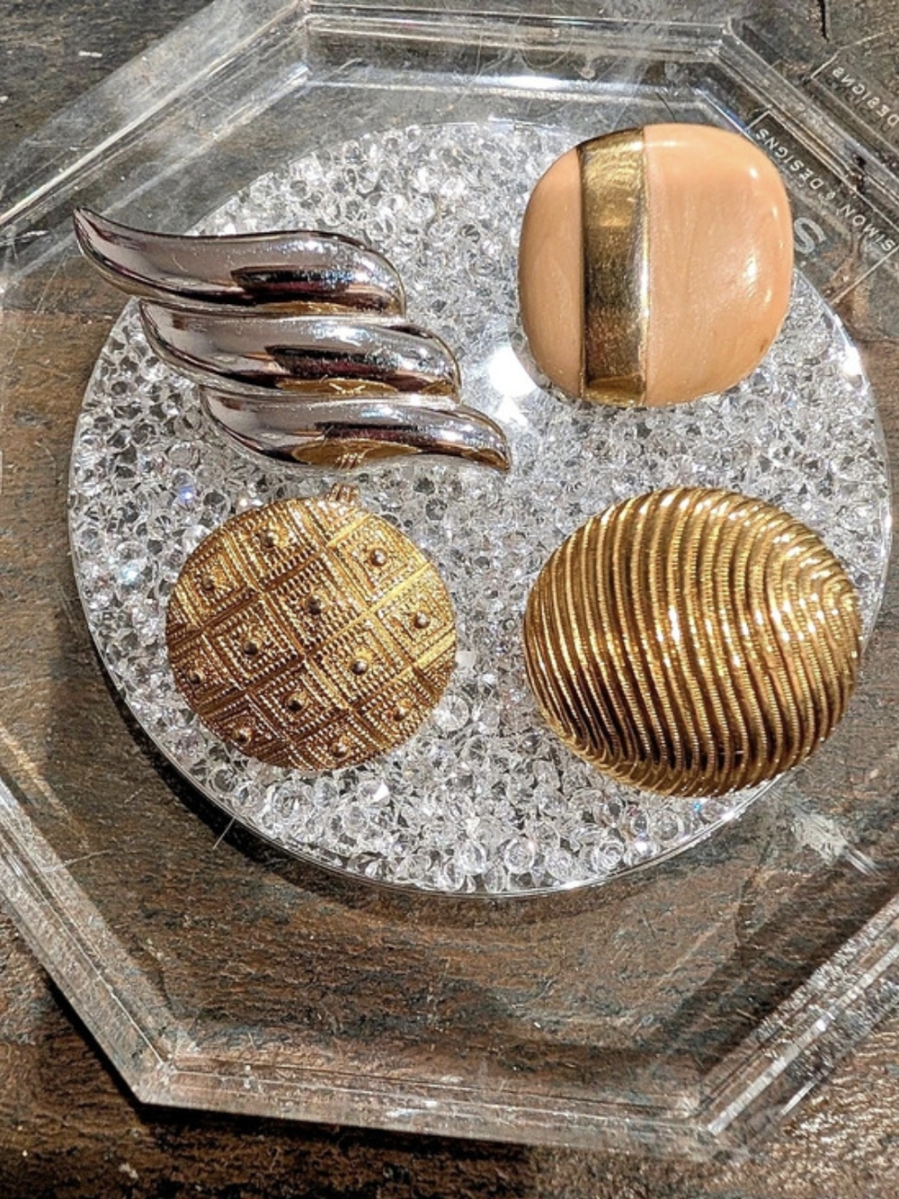 Monet Vintage-Style Clip On Earrings Set in Gold & Silver